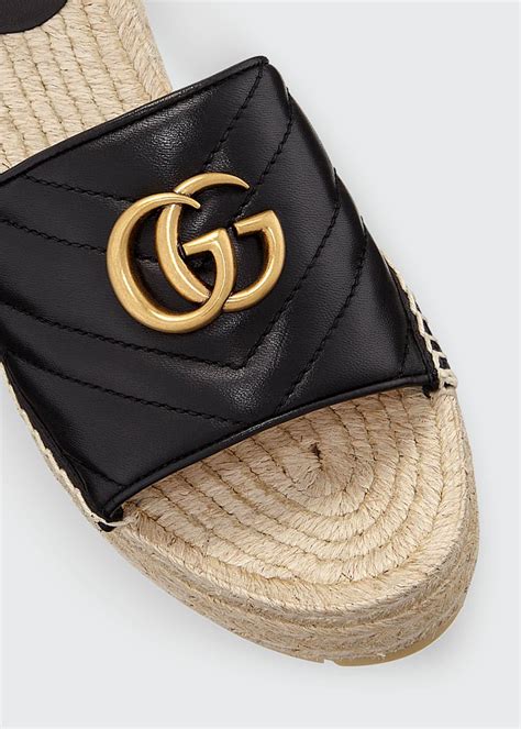 gucci pilar platform espadrille mule|Women's Gucci Sandal Mules & Slides .